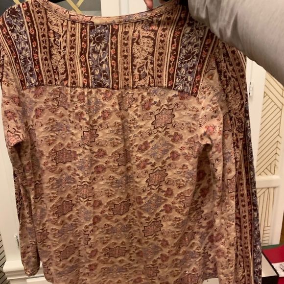 lucky Brand Long Sleeve Blouse Peasant Top - Picture 7 of 7